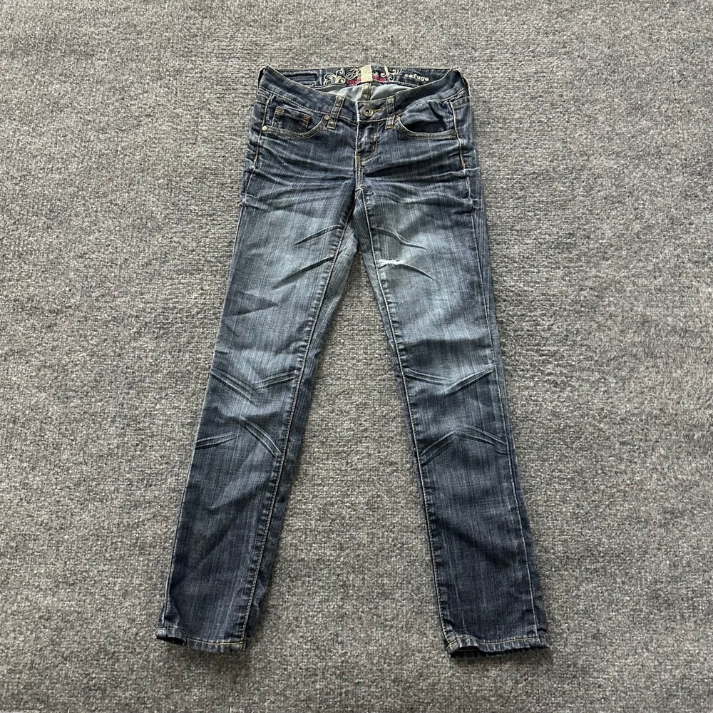 Refuge Jeans Womens Size 00S Dark Wash Flirty Everyday Skinny Low Rise Denim